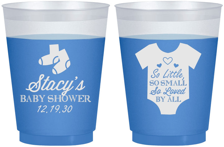 Custom Baby Shower 16 oz Color Changing Frosted Cups - Loved By All | 90188