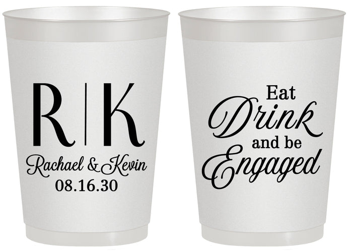 Personalized Engagement 20 oz Frosted Cups - Eat Drink Be Engaged | 10000