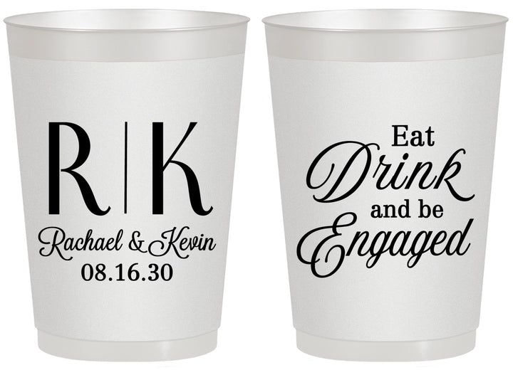 Personalized Engagement 20 oz Frosted Cups - Eat Drink Be Engaged | 10000