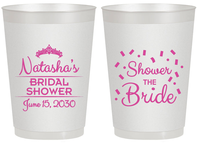 Personalized Bridal Shower 20 oz Frosted Cups - Shower The Bride | 100001