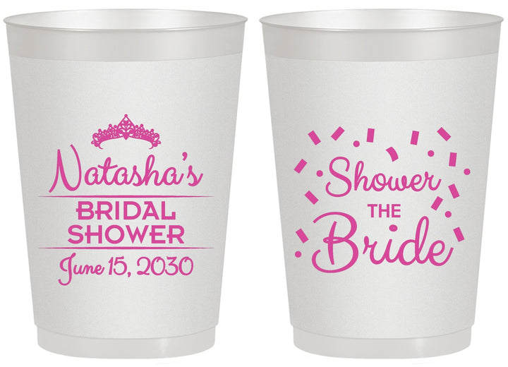 Personalized Bridal Shower 20 oz Frosted Cups - Shower The Bride | 100001