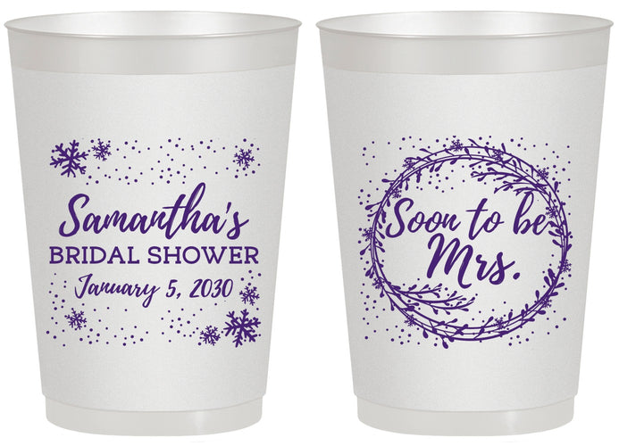 Personalized Bridal Shower 20 oz Frosted Cups - Soon To Be Mrs | 100004