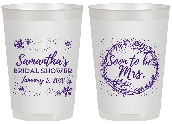 Personalized Bridal Shower 20 oz Frosted Cups - Soon To Be Mrs | 100004