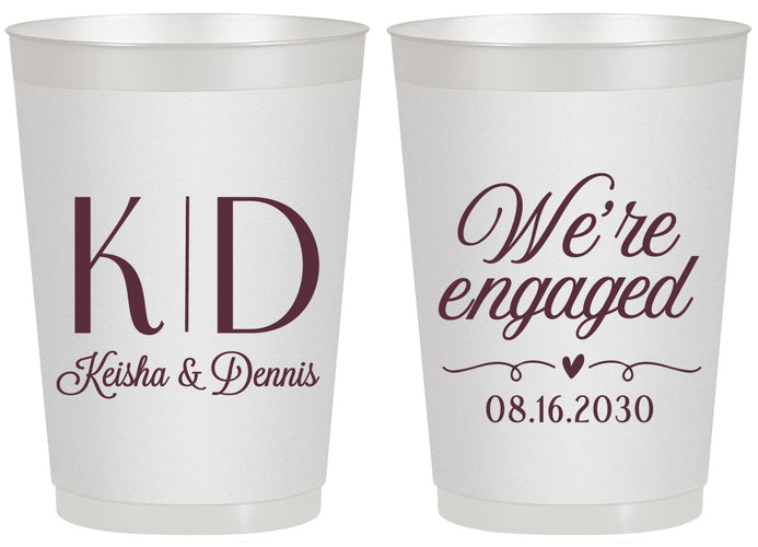 Personalized Engagement 20 oz Frosted Cups - We Are Engaged | 10001