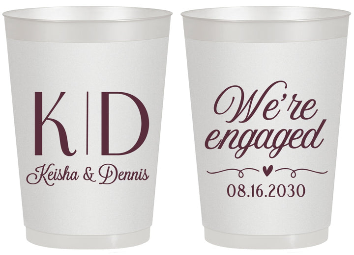Personalized Engagement 20 oz Frosted Cups - We Are Engaged | 10001