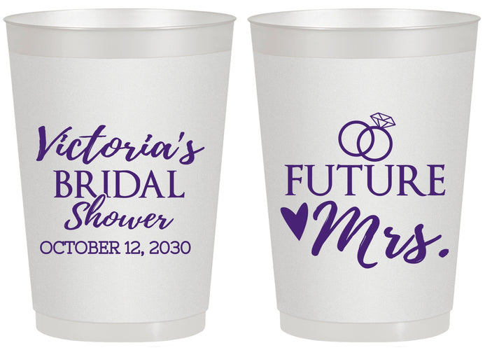 Personalized Bridal Shower 20 oz Frosted Cups - Future Mrs | 100012