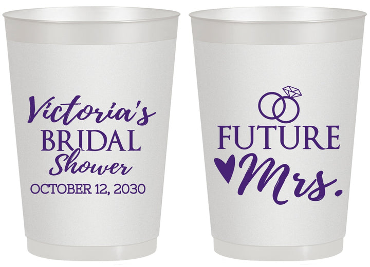 Personalized Bridal Shower 20 oz Frosted Cups - Future Mrs | 100012