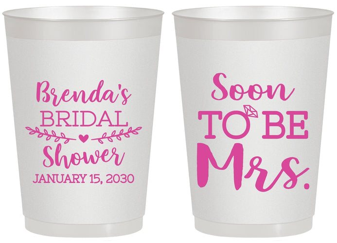 Personalized Bridal Shower 20 oz Frosted Cups - Soon To Be Mrs | 100013