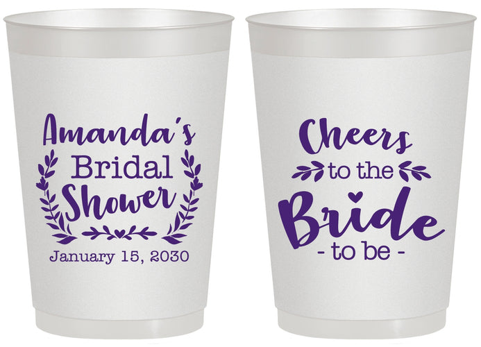 Personalized Bridal Shower 20 oz Frosted Cups - Cheers To The Bride | 100014