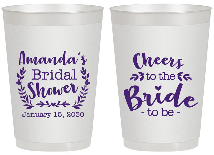 Personalized Bridal Shower 20 oz Frosted Cups - Cheers To The Bride | 100014