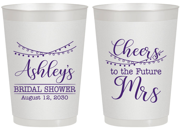 Personalized Bridal Shower 20 oz Frosted Cups - Future Mrs | 100018