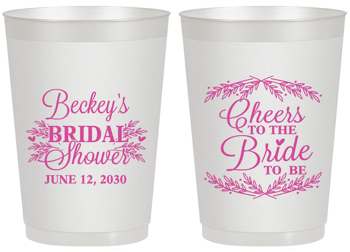Personalized Bridal Shower 20 oz Frosted Cups - Cheers To The Bride | 100019