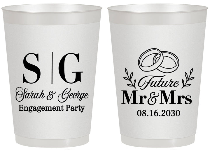 Personalized Engagement 20 oz Frosted Cups - Future Mr And Mrs | 10002