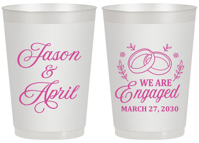 Personalized Engagement 20 oz Frosted Cups - We Are Engaged | 10003