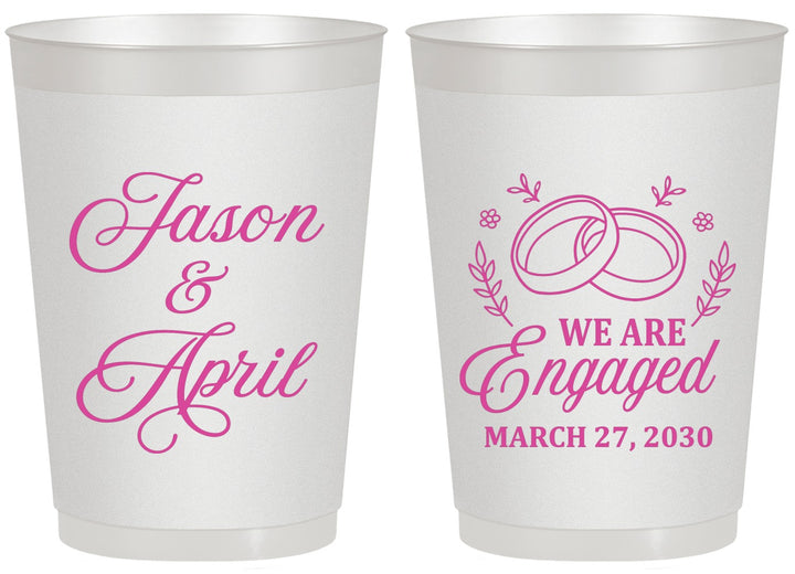 Personalized Engagement 20 oz Frosted Cups - We Are Engaged | 10003