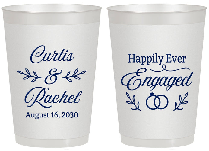 Personalized Engagement 20 oz Frosted Cups - Happily Ever Engaged | 10004