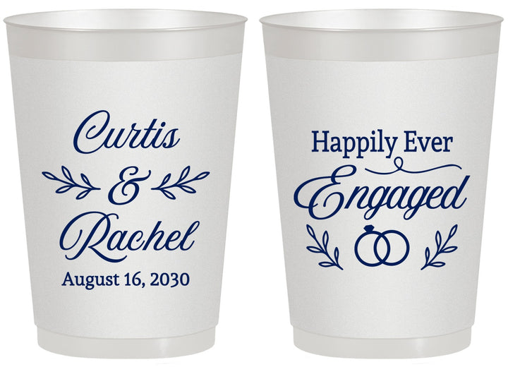 Personalized Engagement 20 oz Frosted Cups - Happily Ever Engaged | 10004