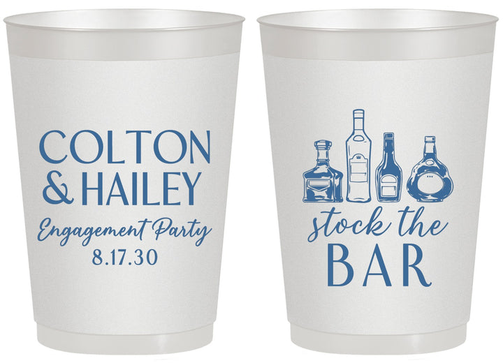 Personalized Engagement 20 oz Frosted Cups - Stock The Bar | 10005