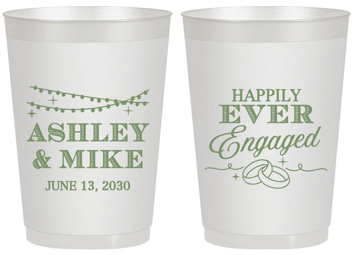 Personalized Engagement 20 oz Frosted Cups - Happily Ever Engaged | 10006
