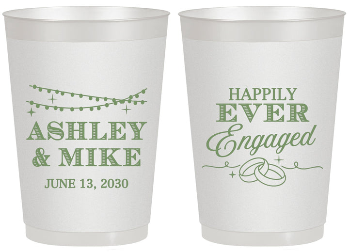 Personalized Engagement 20 oz Frosted Cups - Happily Ever Engaged | 10006