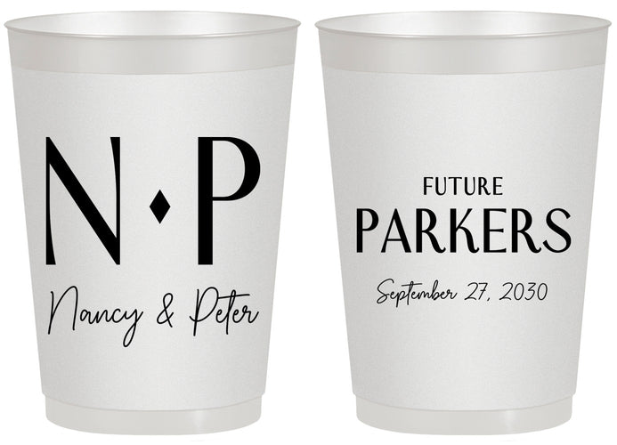 Personalized Engagement 20 oz Frosted Cups - Future | 10010
