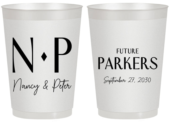 Personalized Engagement 20 oz Frosted Cups - Future | 10010