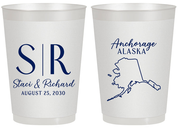 Personalized Wedding 20 oz Frosted Cups - Alaska | 101