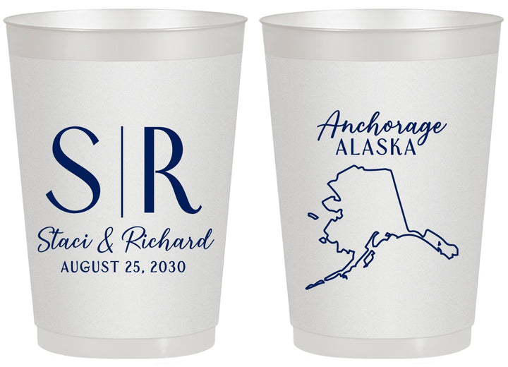 Personalized Wedding 20 oz Frosted Cups - Alaska | 101