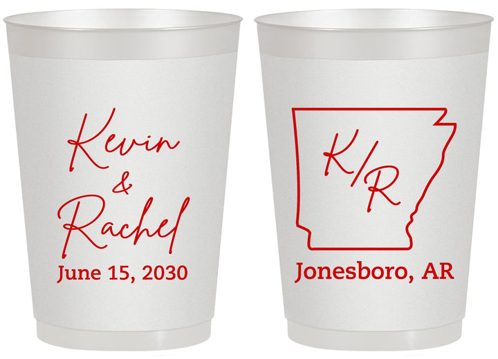 Personalized Wedding 20 oz Frosted Cups - Arkansas | 103