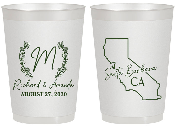 Personalized Wedding 20 oz Frosted Cups - California | 104