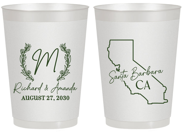 Personalized Wedding 20 oz Frosted Cups - California | 104