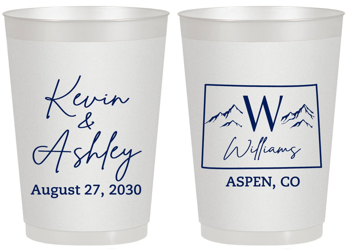 Personalized Wedding 20 oz Frosted Cups - Colorado | 105