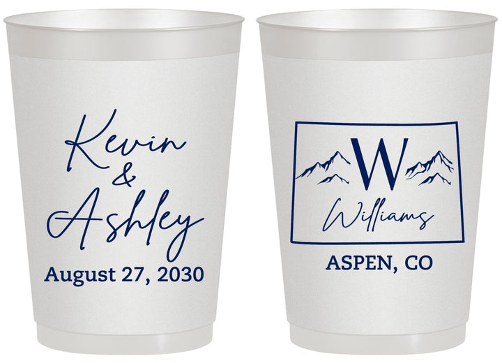 Personalized Wedding 20 oz Frosted Cups - Colorado | 105