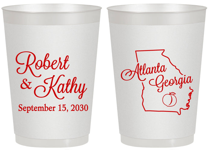 Personalized Wedding 20 oz Frosted Cups - Georgia | 109