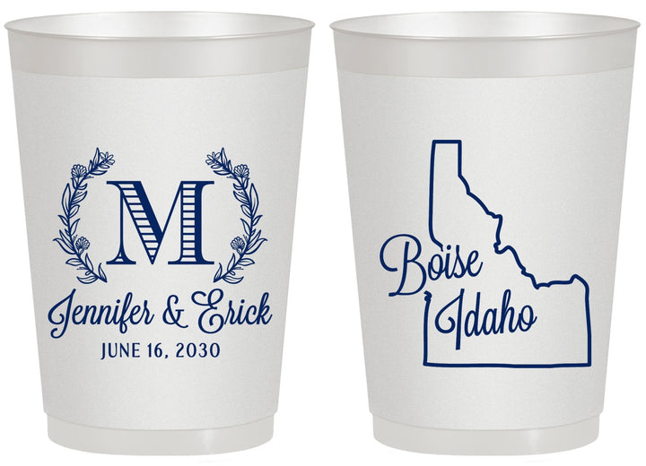 Personalized Wedding 20 oz Frosted Cups - Idaho | 111