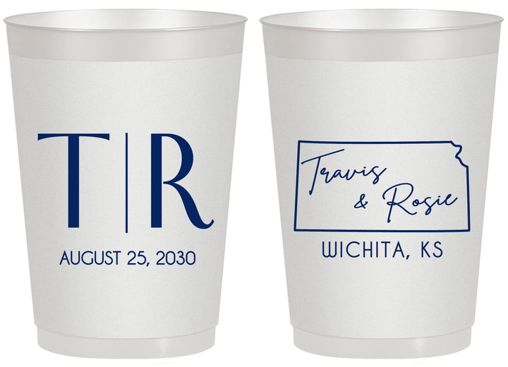 Personalized Wedding 20 oz Frosted Cups - Kansas | 115