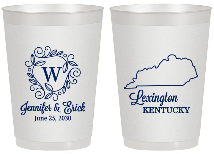 Personalized Wedding 20 oz Frosted Cups - Kentucky | 116