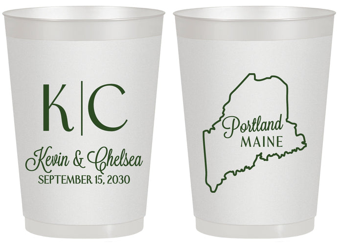 Personalized Wedding 20 oz Frosted Cups - Maine | 118
