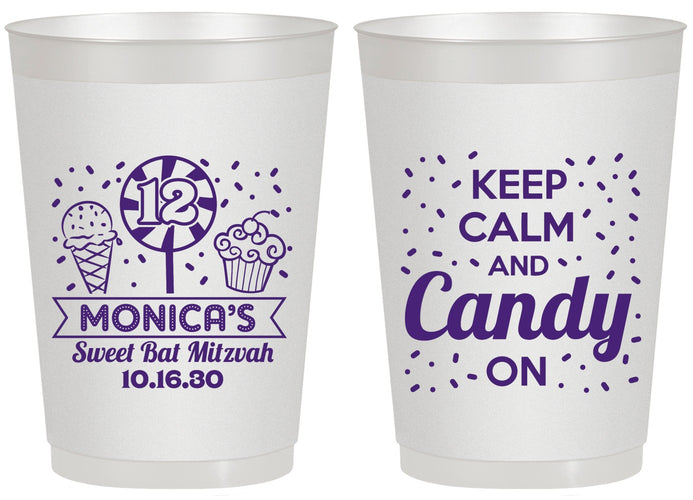 Personalized Bat Mitzvah 20 oz Frosted Cups - 12th Birthday Cupcake | 120001