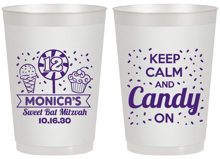 Personalized Bat Mitzvah 20 oz Frosted Cups - 12th Birthday Cupcake | 120001