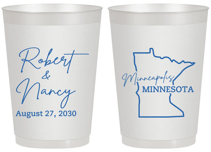 Personalized Wedding 20 oz Frosted Cups - Minnesota | 122