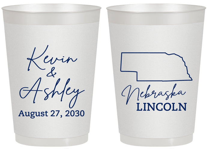Personalized Wedding 20 oz Frosted Cups - Nebraska | 126