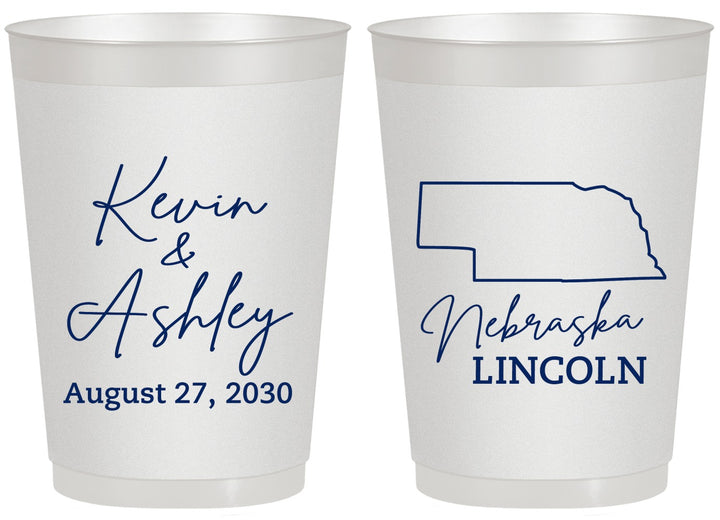 Personalized Wedding 20 oz Frosted Cups - Nebraska | 126