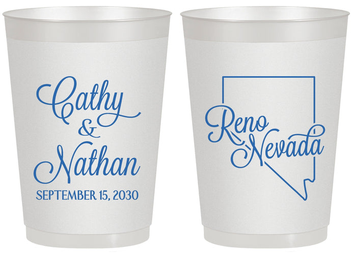 Personalized Wedding 20 oz Frosted Cups - Nevada | 127