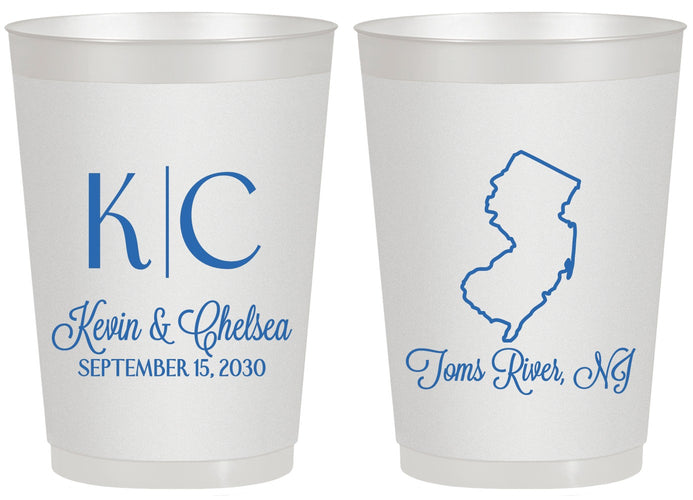 Personalized Wedding 20 oz Frosted Cups - New Jersey | 129
