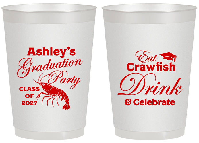Personalized Graduation 20 oz Frosted Cups - Class Of 2027 Crawfish Boil | 130000
