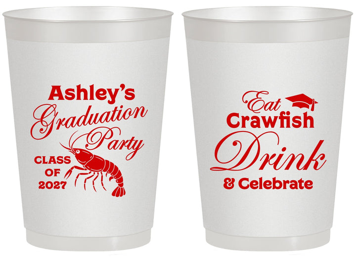 Personalized Graduation 20 oz Frosted Cups - Class Of 2027 Crawfish Boil | 130000
