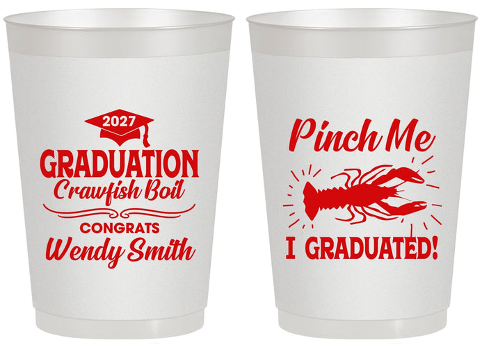 Personalized Graduation 20 oz Frosted Cups - Class Of 2027 Crawfish Boil | 130001