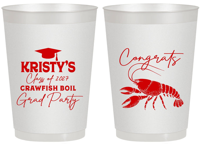 Personalized Graduation 20 oz Frosted Cups - Class Of 2027 Crawfish Boil | 130003