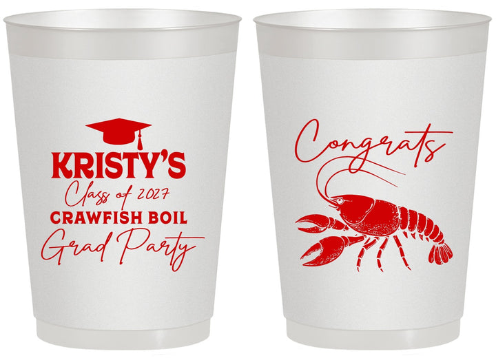 Personalized Graduation 20 oz Frosted Cups - Class Of 2027 Crawfish Boil | 130003